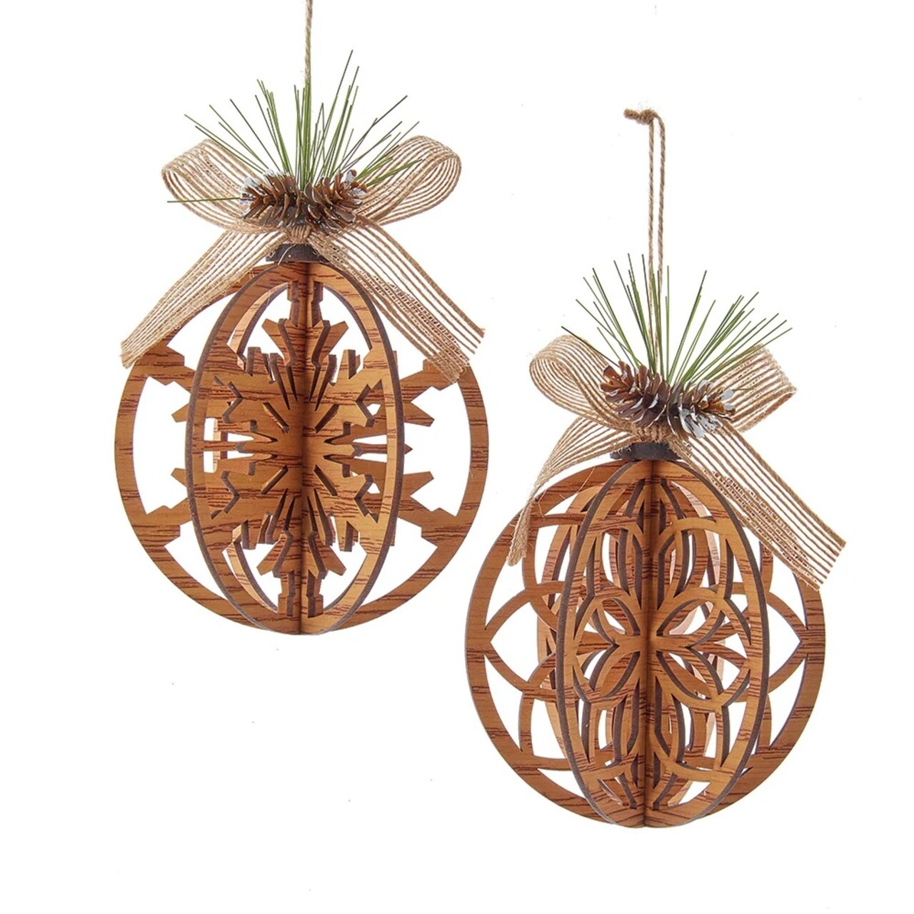 Wooden ball online christmas ornaments